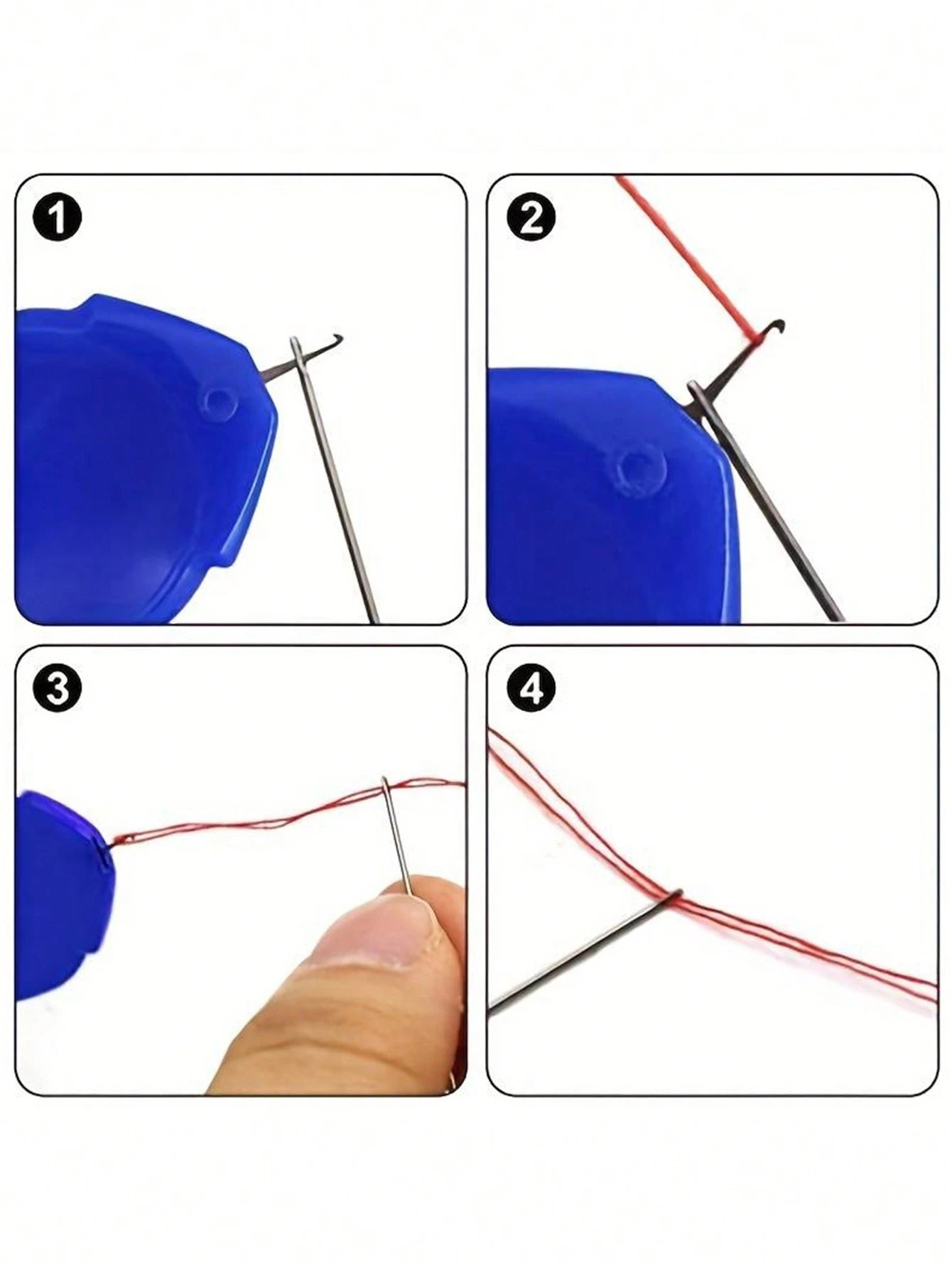 10pcs/Set Red Thumb Needle Threader, Easy Sewing Machine Needle Threader For Seniors
