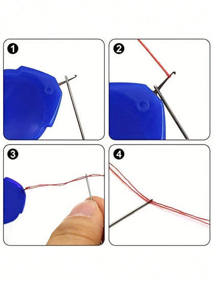 10pcs/Set Red Thumb Needle Threader, Easy Sewing Machine Needle Threader For Seniors