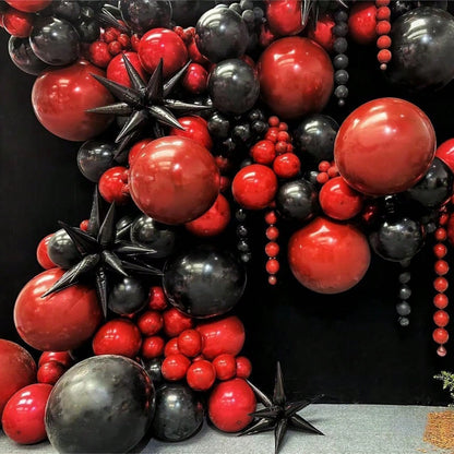 113 Pieces Of Black, Gold, Red Balloon Garland Arch Set, Used For Decorating Boys, Girls, Children's Birthdays, Baby Showers, Graduation Parties