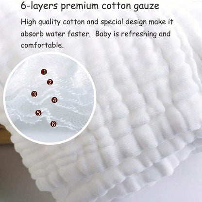 11Pcs 6-Layer Muslin Cotton Burp Cloths, Large Absorbent Breathable Baby Spit Up Cloths, Soft Burping Towels For Newborn Daily Use