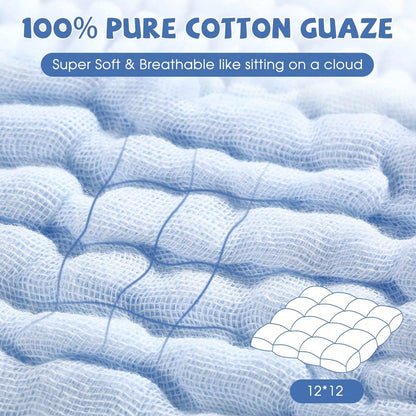 11Pcs 6-Layer Muslin Cotton Burp Cloths, Large Absorbent Breathable Baby Spit Up Cloths, Soft Burping Towels For Newborn Daily Use