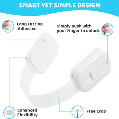 12/10/8-Piece Child Cabinet Locks, Adjustable Baby Drawer Locks With Adhesive Backing, Infant Safety Locks For Cabinets, Drawers, And Refrigerators