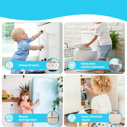 12/10/8-Piece Child Cabinet Locks, Adjustable Baby Drawer Locks With Adhesive Backing, Infant Safety Locks For Cabinets, Drawers, And Refrigerators