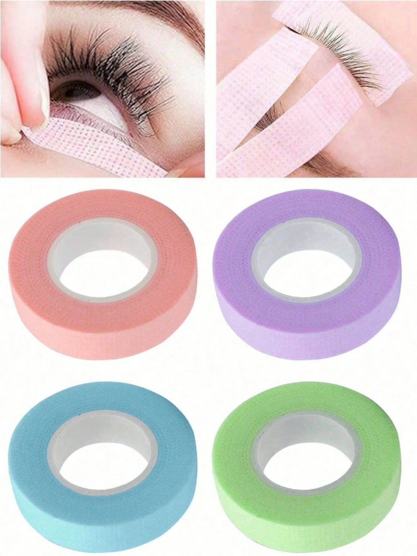 12/6/3/1 Rolls Eyelash Tape, Pink Purple Green Blue White Breathable Microporous Eyelash Extension Tape, Eyelash Lifting Tape, Breathable Hypoallergenic Eyelash Isolation Eye Patches, Eye Makeup Acces