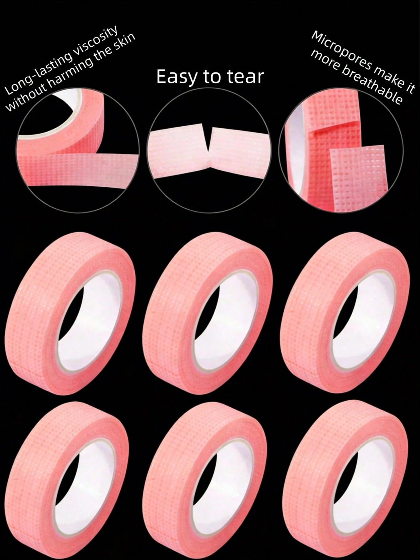 12/6/3/1 Rolls Eyelash Tape, Pink Purple Green Blue White Breathable Microporous Eyelash Extension Tape, Eyelash Lifting Tape, Breathable Hypoallergenic Eyelash Isolation Eye Patches, Eye Makeup Acces