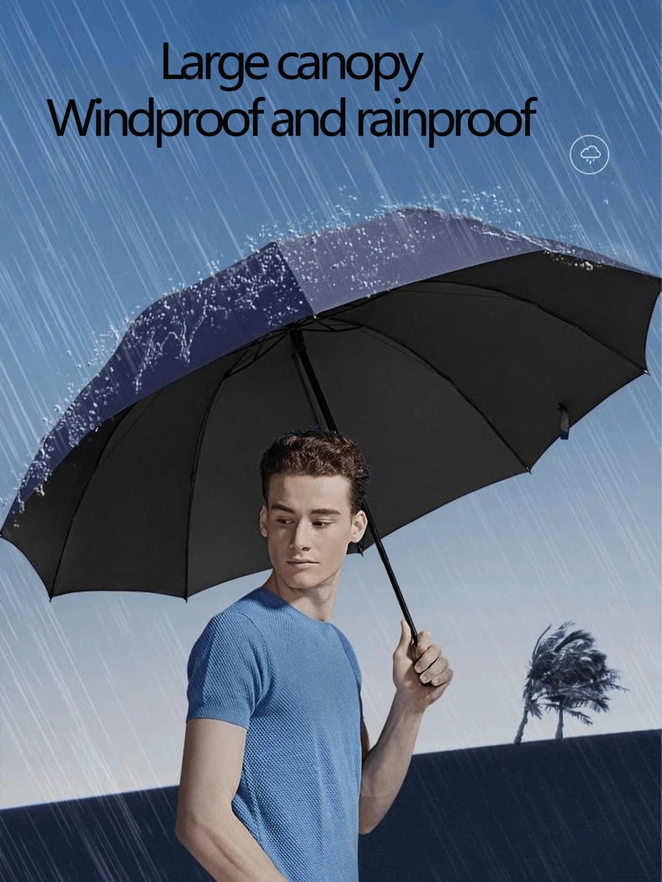 12-Rib Windproof Folding Umbrella, Travel Essential, Sun Protection And Rainproof Dual-Use, Portable Casual Vacation/Summer Supplies