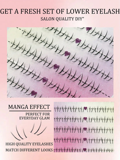 12 Rows Of 96pcs Natural And Lightweight Lower Eyelashes, Segmented Natural Lower Eyelashes, Suitable For Daily Makeup, Easy To Wear, Soft And Convenient, Suitable For All Places, Eyelashes, False Eye
