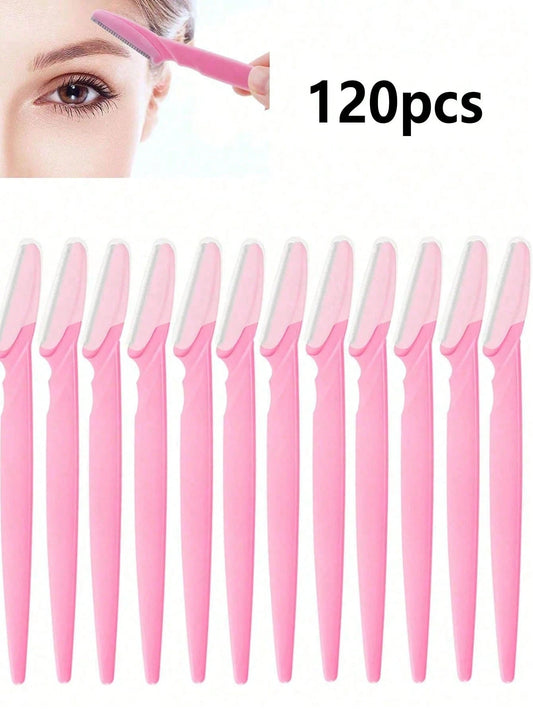 120 Sets Of PCS/Multi-Color Eyebrow Shaving Razors And Razor Cases, Eyebrow Trimming Machines And Scrapers, Exfoliating Eyebrow Scrapers, Hair Loss Machines And Face And Eyebrow Knife Cases, Long Hand