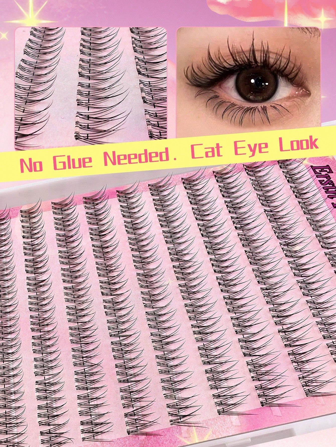 120pcs Self-Adhesive False Eyelash Clusters, 11-13mm Mixed Length Fluffy Single False Eyelashes, Self-Adhesive DIY False Eyelash Extensions, Eyelash Clusters, Pre-Glued Natural Long C-Curl Eyelash Clu