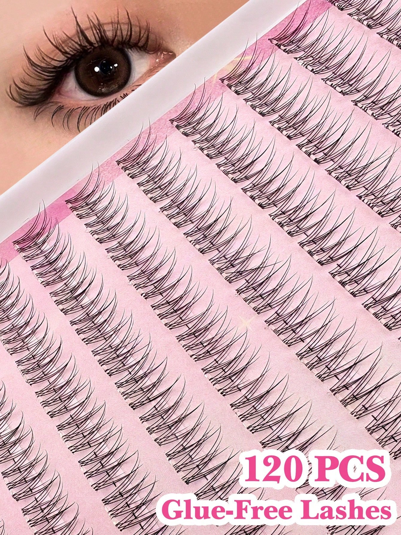 120pcs Self-Adhesive False Eyelash Clusters, 11-13mm Mixed Length Fluffy Single False Eyelashes, Self-Adhesive DIY False Eyelash Extensions, Eyelash Clusters, Pre-Glued Natural Long C-Curl Eyelash Clu