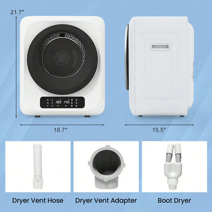 12Lbs Portable Clothes Dryer, 120V 850W Electric Compact Laundry Dryer With 6 Drying Modes, LED Touch Panel, Stainless Steel Tub For Apartments, Home, Dorms, RVs (White)
