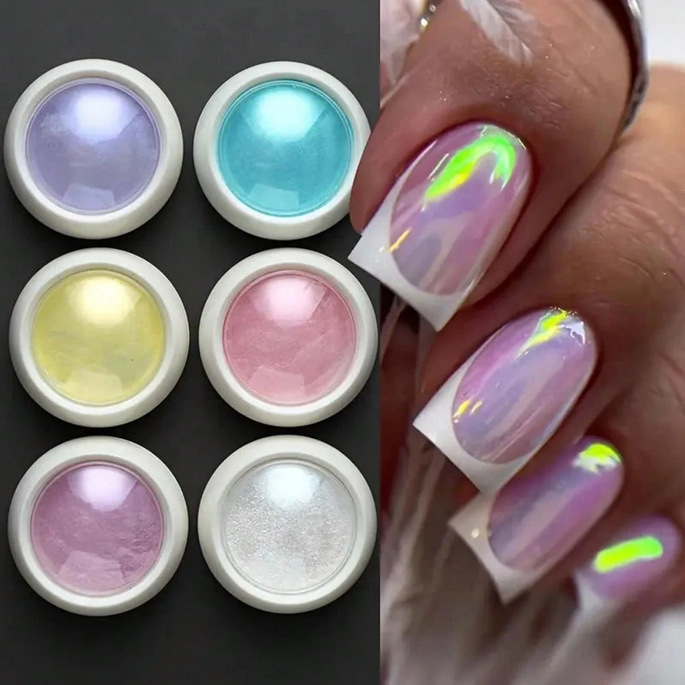 12pcs Aurora Nail Glitter Powder Set, Purple, Pink, Blue Nail Glitter Powder Nail Art Supplies