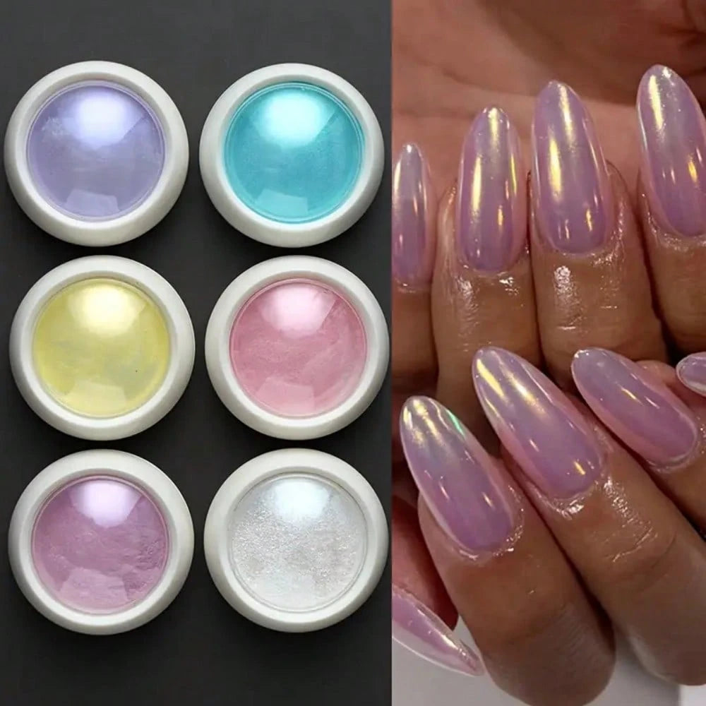 12pcs Aurora Nail Glitter Powder Set, Purple, Pink, Blue Nail Glitter Powder Nail Art Supplies