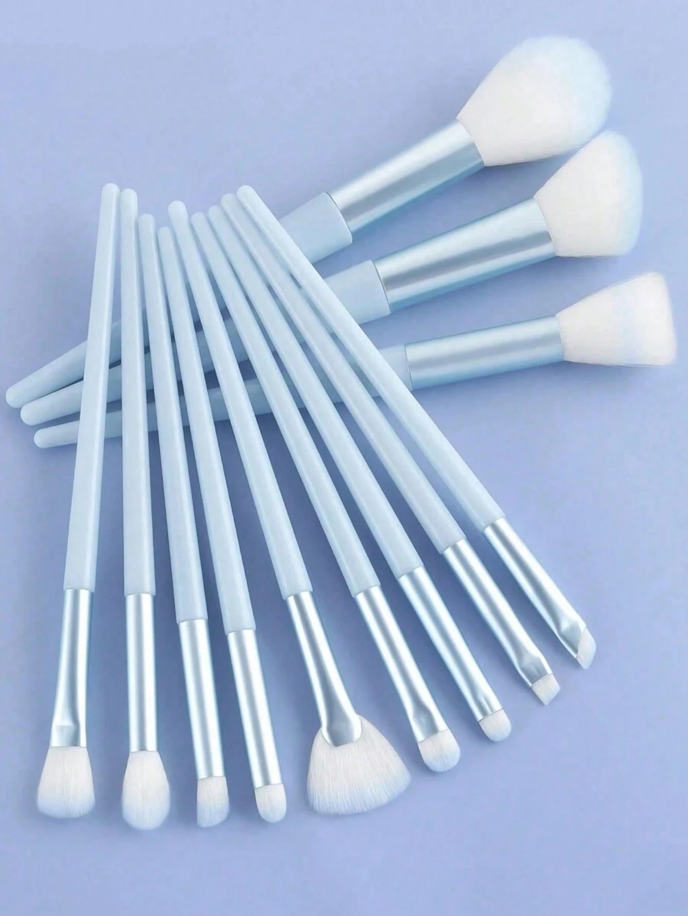 12pcs Blue Makeup Brush Set – Professional Foundation, Blush, Contour, Eyeshadow, Powder & Detail Brushes For Flawless Makeup Application,Brush Set,Makeup Brush Kit,Make Up Brush Set,Make Up Set Compl