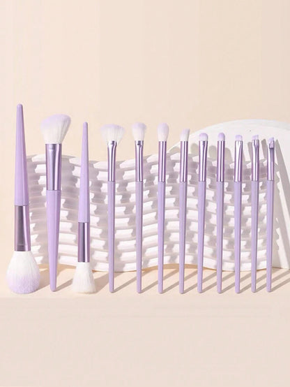 12pcs Blue Makeup Brush Set – Professional Foundation, Blush, Contour, Eyeshadow, Powder & Detail Brushes For Flawless Makeup Application,Brush Set,Makeup Brush Kit,Make Up Brush Set,Make Up Set Compl