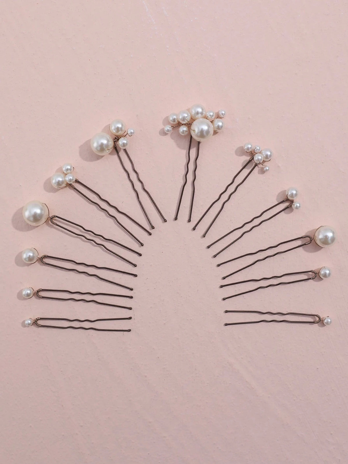 12pcs Faux Pearl Decor Hair Clips, Versatile Hair Accessories Suitable For Bride, Daily Wear & Wedding Valentine's Day Accessories