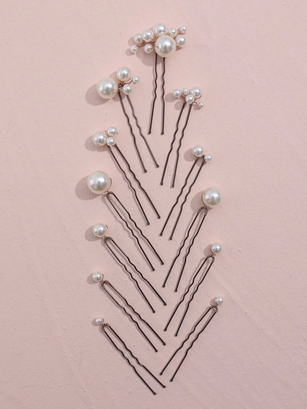 12pcs Faux Pearl Decor Hair Clips, Versatile Hair Accessories Suitable For Bride, Daily Wear & Wedding Valentine's Day Accessories