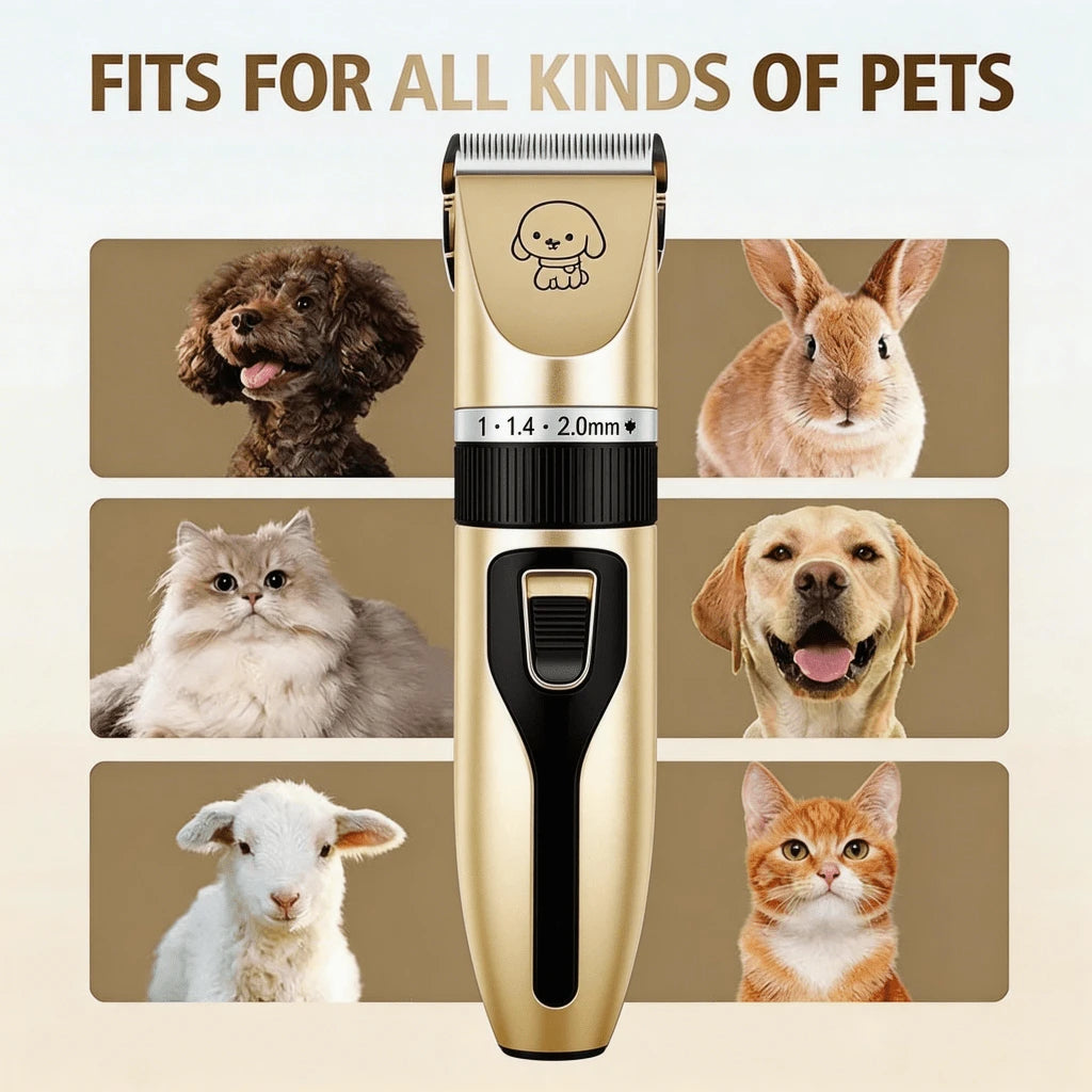 12pcs Pet Shaver Kit, Professional Electric Pet Grooming Clippers, Rechargeable Cordless Low Noise Trimmer For Dogs, Cats, Suitable For Various Pet Hair Lengths, Professional Pet Grooming Salon Use