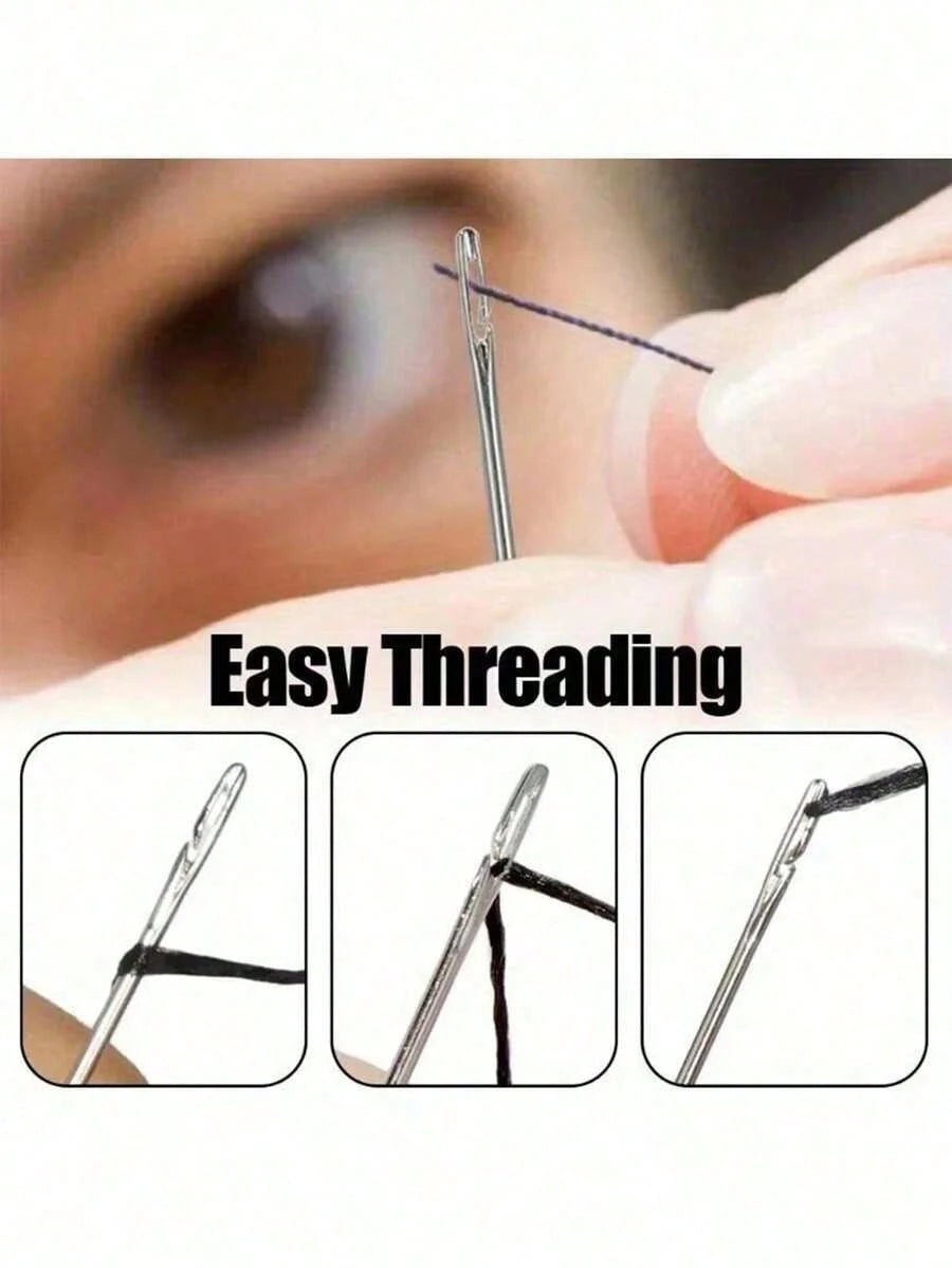 12pcs Stainless Steel Easy Threading Side Hole Sewing Needles, Suitable For Elderly Handcraft Sewing, DIY Household Craft- White, Sewing Needles, Needlework, Embroidery, Craft Supplies