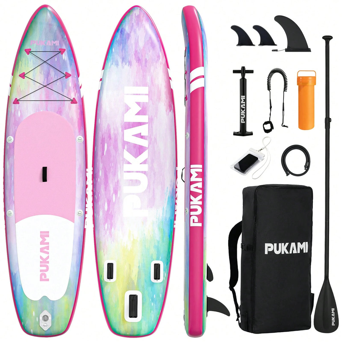 133" Inflatable Paddle Board With 450LBS Ultra-High Weight Capacity, Vacation Style Surfboard With Carry Bag\Fin\Hand Pump\Leash\Repair Kit For Travel\Fishing\Surfing\Padding