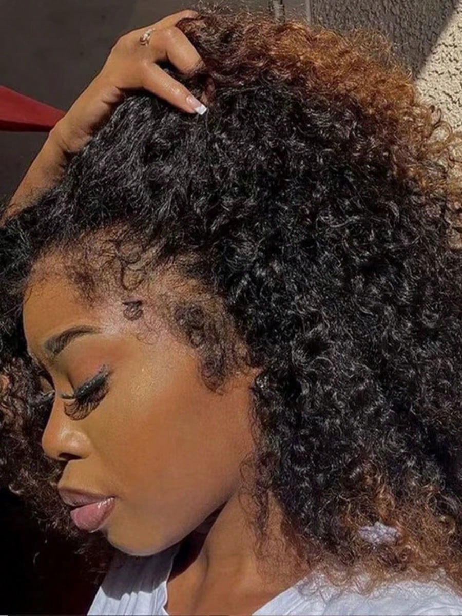 13x6 Jerry Curly Lace Front Wigs Human Hair Natural Full Edges Lace Pre-Plucked Lace Wig With Baby Hair Brazilian 13x4 Human Hair Wig For Women Ear To Ear HD Transparent Lace For Natural Looking