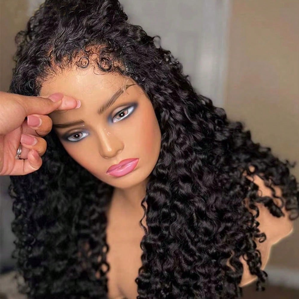 13x6 Jerry Curly Lace Front Wigs Human Hair Natural Full Edges Lace Pre-Plucked Lace Wig With Baby Hair Brazilian 13x4 Human Hair Wig For Women Ear To Ear HD Transparent Lace For Natural Looking