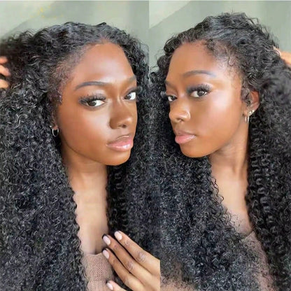 13x6 Jerry Curly Lace Front Wigs Human Hair Natural Full Edges Lace Pre-Plucked Lace Wig With Baby Hair Brazilian 13x4 Human Hair Wig For Women Ear To Ear HD Transparent Lace For Natural Looking