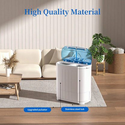 14 Lbs Portable Washing Machine, Portable Washer For Apartment With 9 Lbs Washer, 5 Lbs Spinner, Mini Compact Top Load Washing Machine For RV Dorm Small Space