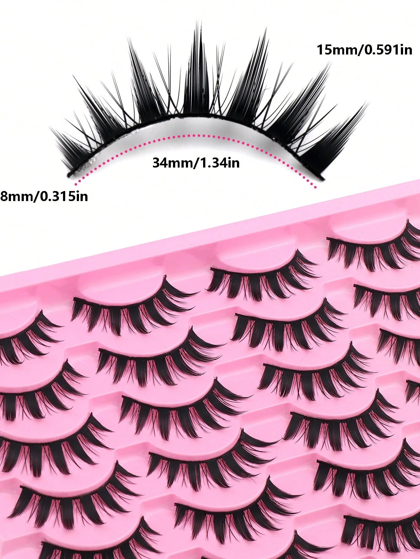 14 Pairs Manga Little Devil Style False Eyelashes, Japanese Cosplay Thick Exaggerated False Eyelashes Extension, Spiky Cartoon Dramatic Look, Black Stem False Eyelashes, Soft Natural, Lightweight Comf