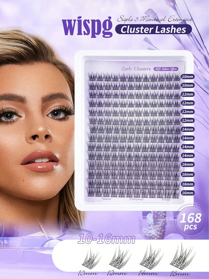 14 Rows/168 Bundles Waterproof Mink Fur False Eyelashes, Natural Soft And Curly. 10-12mm Mixed 0.07mm C/D Curl False Eyelashes. Lightweight DIY False Eyelashes, Suitable For Various Looks From Natural