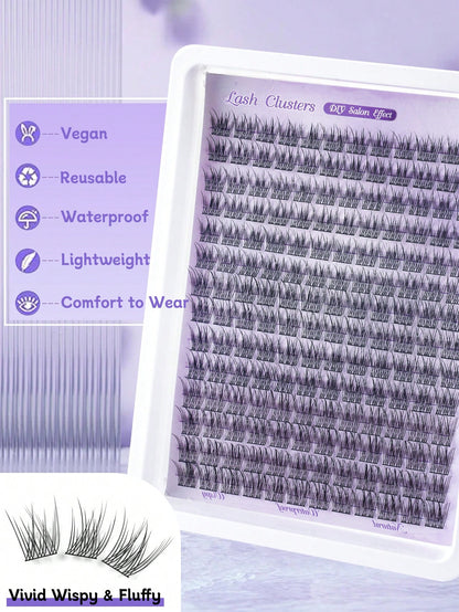 14 Rows/168 Bundles Waterproof Mink Fur False Eyelashes, Natural Soft And Curly. 10-12mm Mixed 0.07mm C/D Curl False Eyelashes. Lightweight DIY False Eyelashes, Suitable For Various Looks From Natural