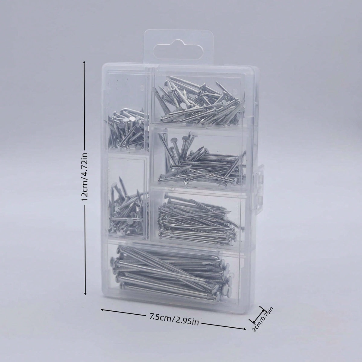 140-280pcs Hardware Nail Set, Includes Picture Hanging Nails, Wood Nails, Wall Nails And Storage Box, 6 Sizes, Steel Nails
