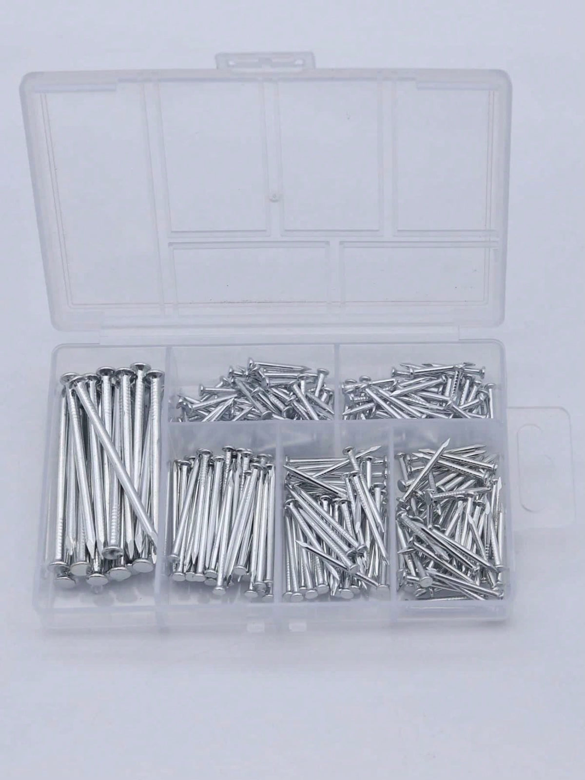 140-280pcs Hardware Nail Set, Includes Picture Hanging Nails, Wood Nails, Wall Nails And Storage Box, 6 Sizes, Steel Nails
