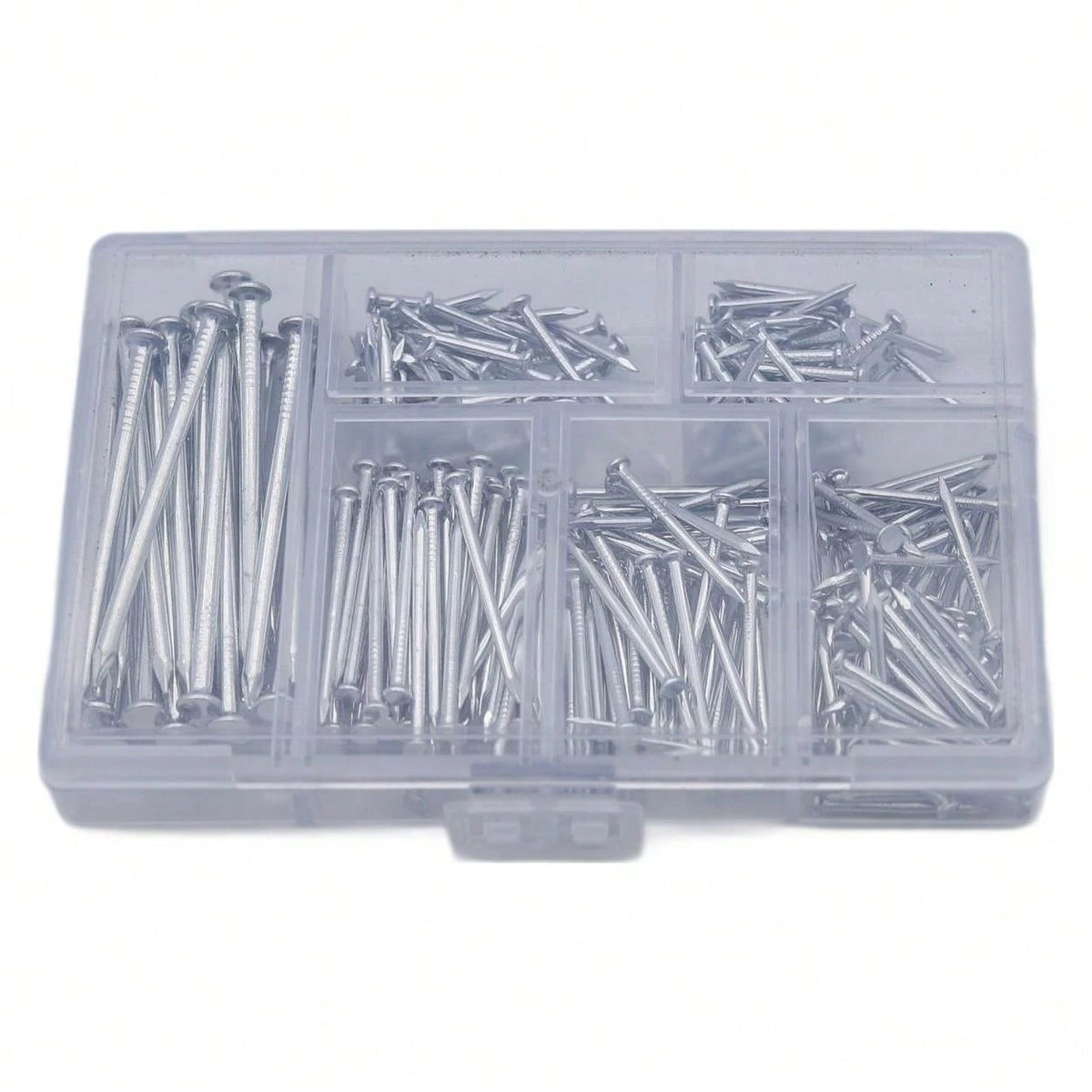 140-280pcs Hardware Nail Set, Includes Picture Hanging Nails, Wood Nails, Wall Nails And Storage Box, 6 Sizes, Steel Nails