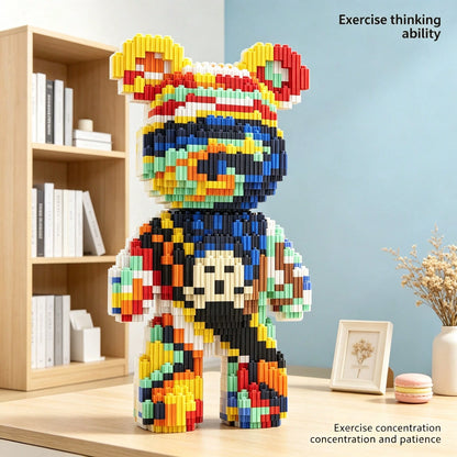 1436pcs Large Shout Bear Building Blocks Set, Creative Interlocking DIY Assembly Toy, Suitable For Adults And Teens, Party Games, Office And Home Decor, Durable Plastic Construction Kit