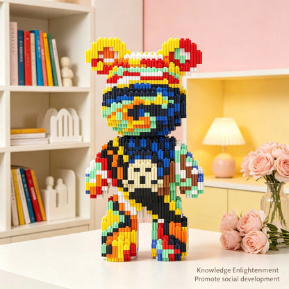 1436pcs Large Shout Bear Building Blocks Set, Creative Interlocking DIY Assembly Toy, Suitable For Adults And Teens, Party Games, Office And Home Decor, Durable Plastic Construction Kit