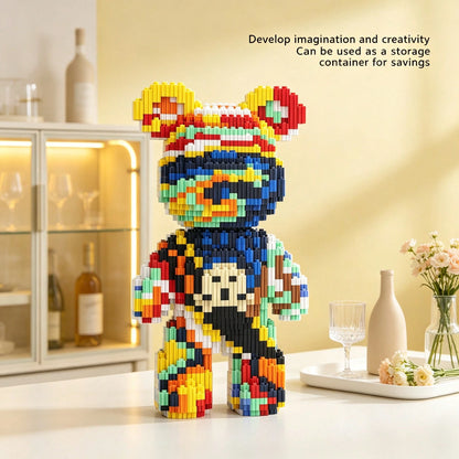 1436pcs Large Shout Bear Building Blocks Set, Creative Interlocking DIY Assembly Toy, Suitable For Adults And Teens, Party Games, Office And Home Decor, Durable Plastic Construction Kit