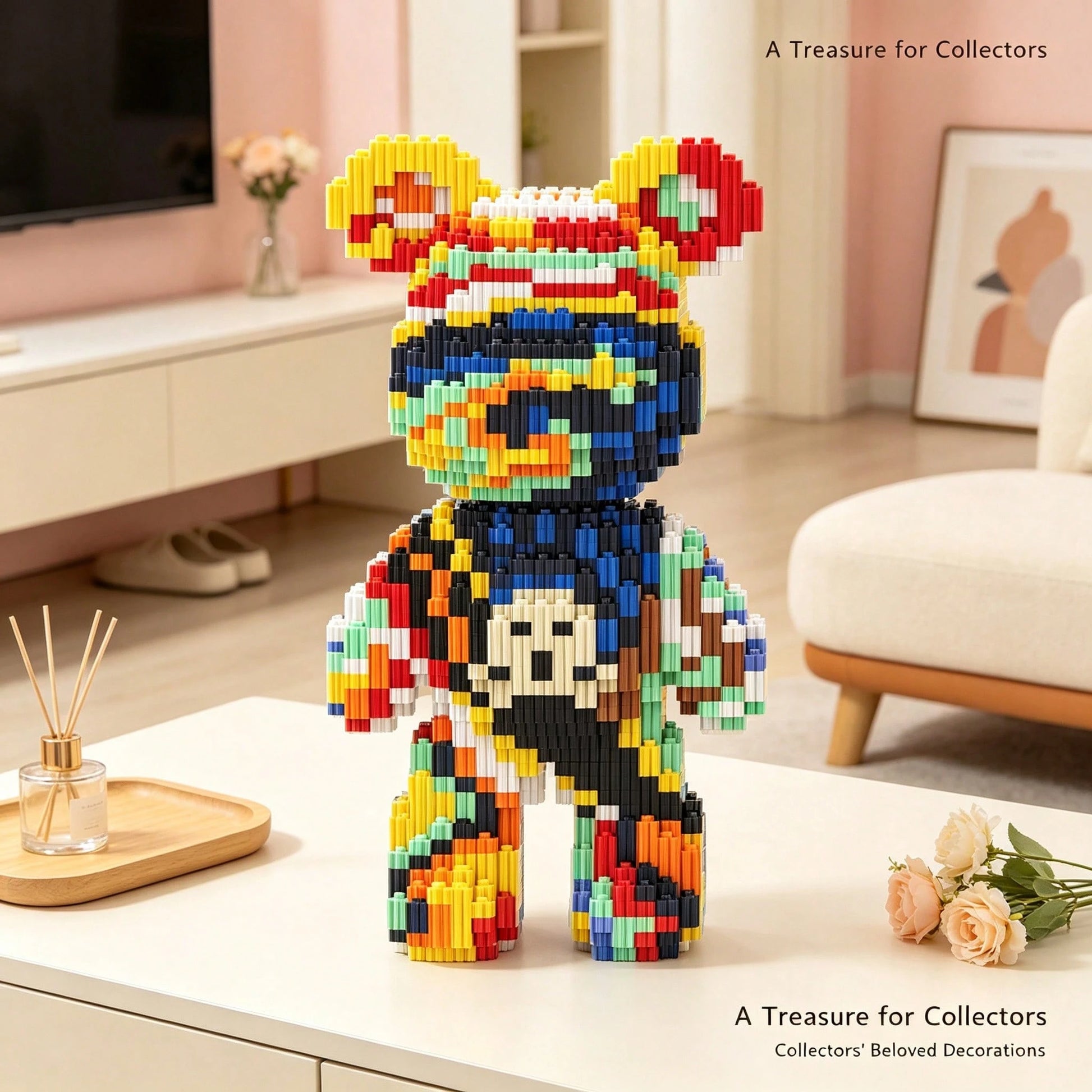 1436pcs Large Shout Bear Building Blocks Set, Creative Interlocking DIY Assembly Toy, Suitable For Adults And Teens, Party Games, Office And Home Decor, Durable Plastic Construction Kit