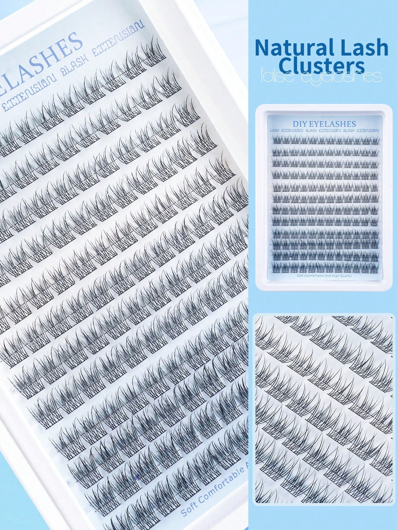 144/168pcs Natural Curly False Eyelashes Set, 168pcs Cluster False Eyelashes Set, Delicate Eyelash Extension, 8-16mm Individual False Eyelashes, Comes With Eyelash Glue And Eyelash Tweezers, Suitable