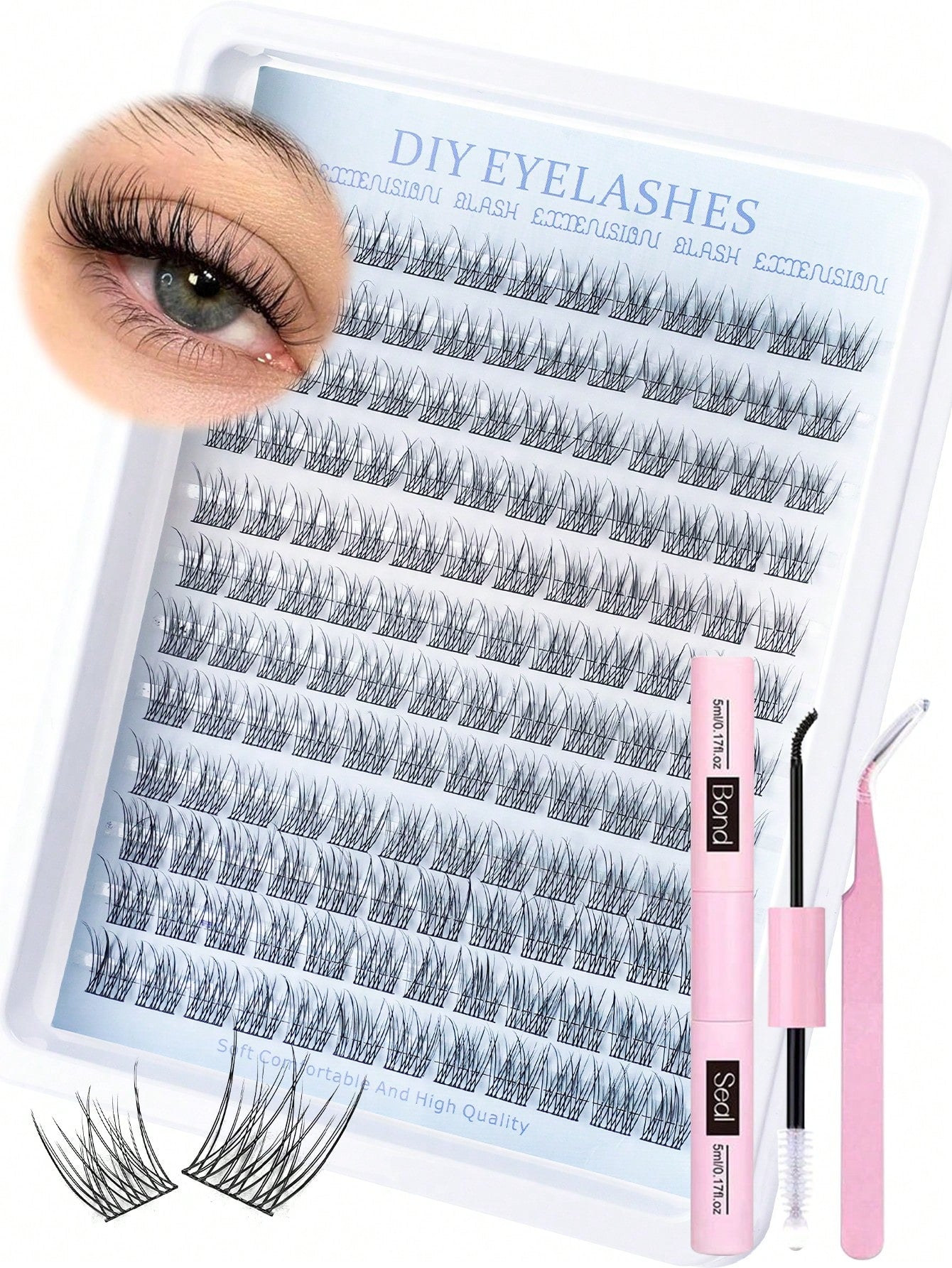 144/168pcs Natural Curly False Eyelashes Set, 168pcs Cluster False Eyelashes Set, Delicate Eyelash Extension, 8-16mm Individual False Eyelashes, Comes With Eyelash Glue And Eyelash Tweezers, Suitable