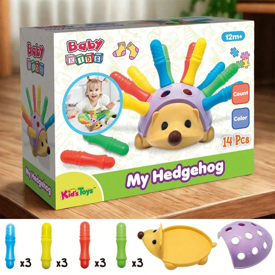 14pcs Learning Spike The Fine Motor Hedgehog, Sensory Toy, Educational Toys For Toddlers, Kids Toys, Newborn Baby Items, Birthday/Christmas Gifts