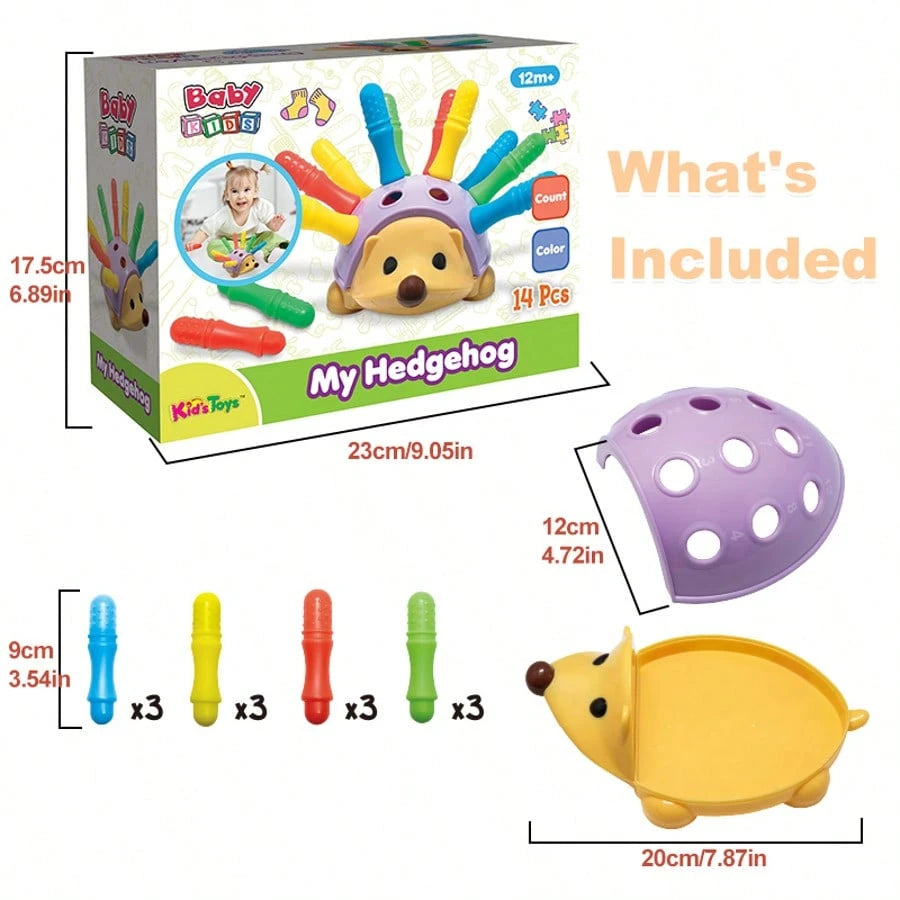 14pcs Learning Spike The Fine Motor Hedgehog, Sensory Toy, Educational Toys For Toddlers, Kids Toys, Newborn Baby Items, Birthday/Christmas Gifts