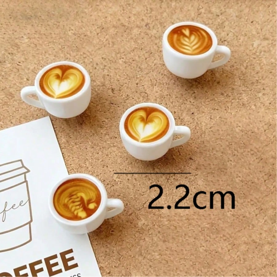 15/20pcs Coffee Cup Decorative Push Pins, Cute Latte Art Coffee Cup Shaped Thumb Tacks, Random Styles, For Bulletin Board, Desk Decor And Cork Board Accessories, Pins, Room Decor, Thumb Tacks