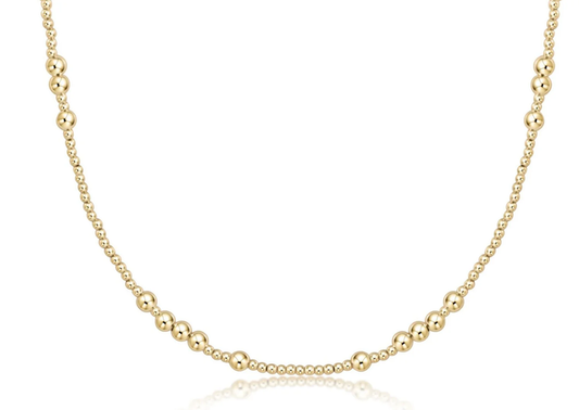 15" Choker Beaded Hope  Unwritten Gold 4mm