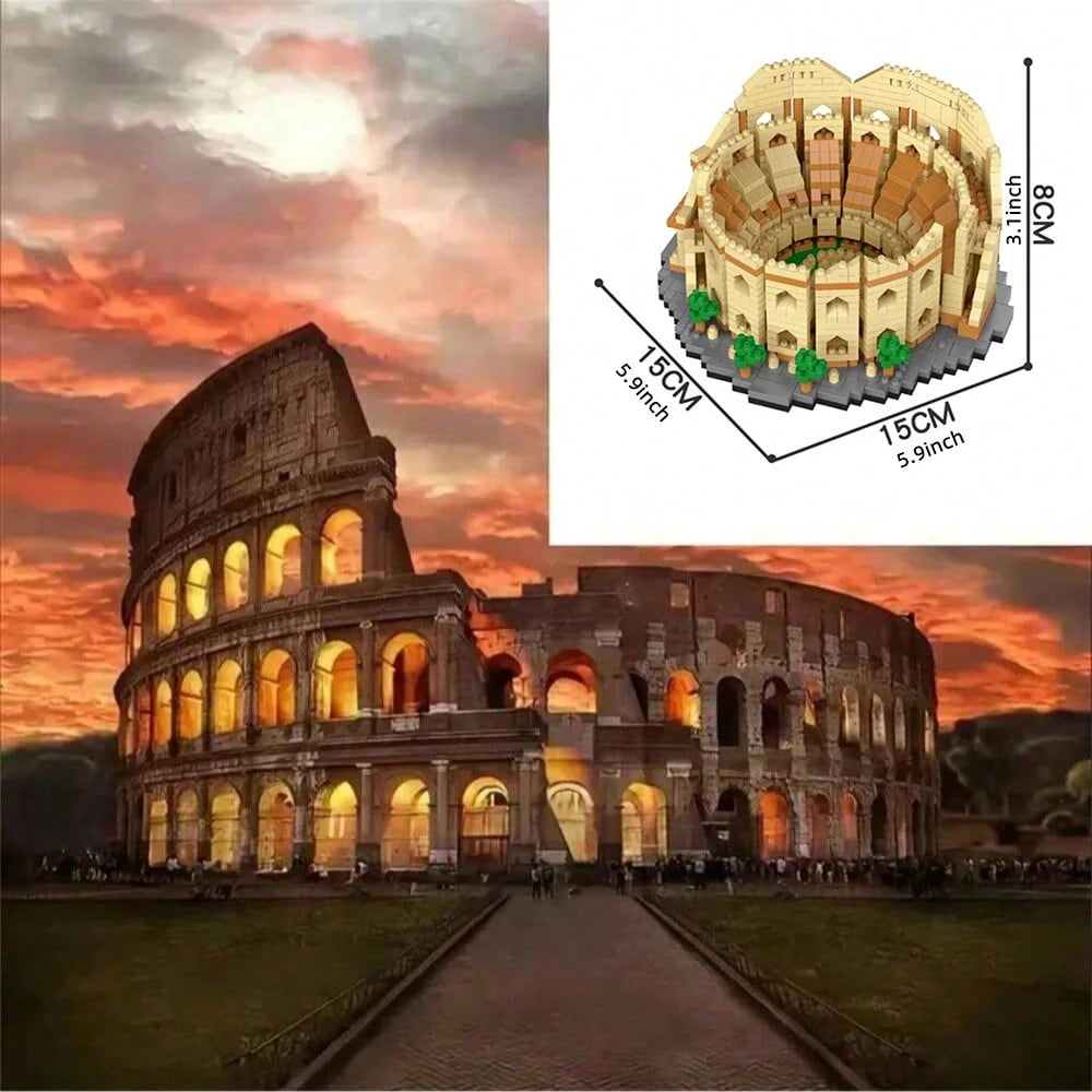 1550PCS Ancient Roman Architecture Building Blocks Eternal City Set- Explore World Wonders, Perfect Choice For Collectors And Holiday Gifts