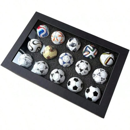 15Pcs Handmade Mini Historical Soccer Ball Collection Set, Classic Replica Football Ornament With Display Gift Box, Sports Fan Desk Decor & Collectible Souvenir Gift