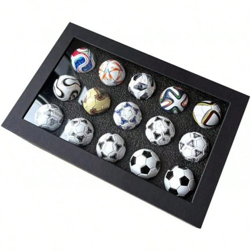 15Pcs Handmade Mini Historical Soccer Ball Collection Set, Classic Replica Football Ornament With Display Gift Box, Sports Fan Desk Decor & Collectible Souvenir Gift