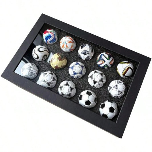 15Pcs Handmade Mini Historical Soccer Ball Collection Set, Classic Replica Football Ornament With Display Gift Box, Sports Fan Desk Decor & Collectible Souvenir Gift