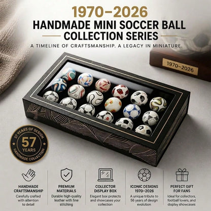 15Pcs Handmade Mini Historical Soccer Ball Collection Set, Classic Replica Football Ornament With Display Gift Box, Sports Fan Desk Decor & Collectible Souvenir Gift