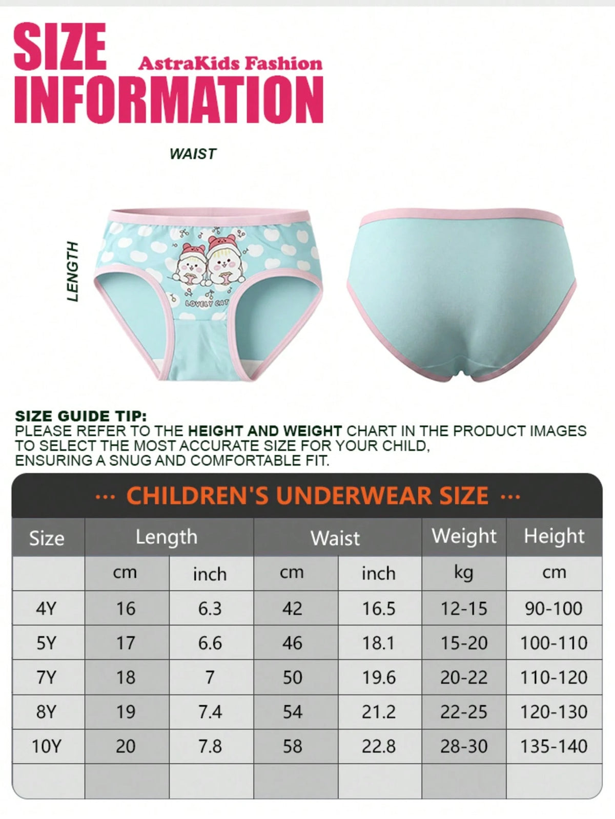 16 Pack Girls Underwear Soft Fabric Lovely Print Panties For Kids 4-8Y #Girls Briefs